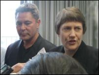 PM Helen Clark
And John Tamihere announcing the release of a report into
the Waipareira Trust