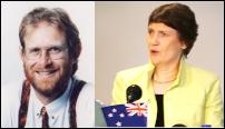 Greens co-leader Rod Donald (left) and PM Helen
Clark.