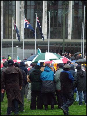 EPMU protest in the
rain