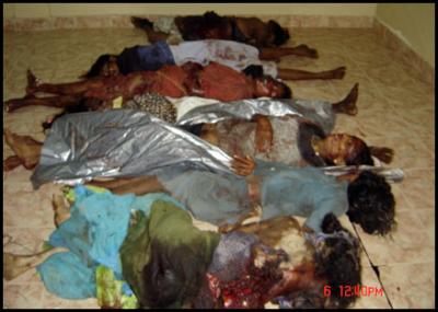 Victims of SLA
artillery shell attacks in LTTE territory in
Trincomalee
