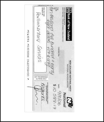 National Party
cheque for spending outside rules