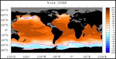 Sea acidification
model 2009
