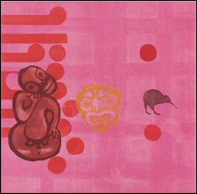 Faith McManus, Hei
Tiki Hey Kiwi, 2001, Monoblock Print Private Collection
