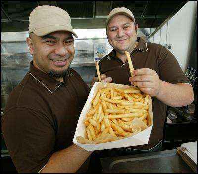 (l-r) Fish Boys
co-owners Vinnie Phillips and Peter Cleaver at Fish
Boys