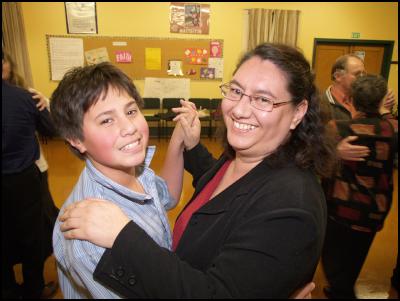Photo by Sandy
Parkinson: Nicky Poona dancing with her ‘star’ – 12
year old son Gabriel.