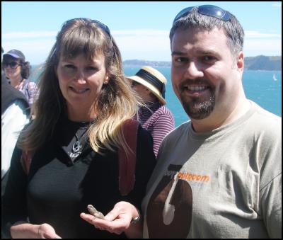Biological Sciences
researcher Sue Keall with one of two baby tuatara released
onto Matiu/Somes Island