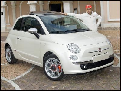 Ferrari Formula One
Driver, Felipe Massa, with the most powerful 500 that Fiat
have ever made
