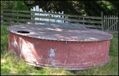 the water tank from
Taiaroa Head on Chuck Landis's Warrington
property