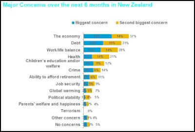 major concerns over
the next 6 months in nz