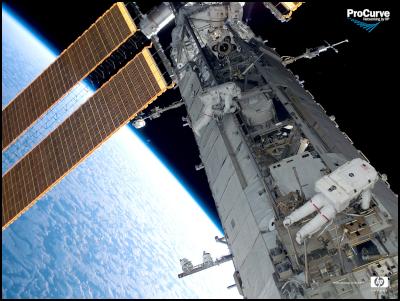 the Columbus module
aboard the Space Shuttle Atlantis, which recently docked
with the EADS Astrium’s International Space Station
(ISS)