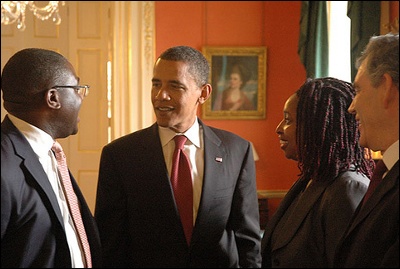 Barack Obama meets UK MPs. 