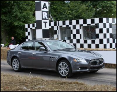 The Maserati
Quattroporte S takes to the Goodwood Hill 