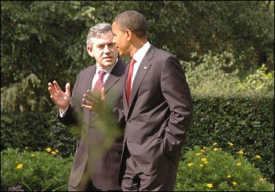 Mr Brown and Mr Obama had warm
and engaging talks. 