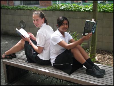 Book lovers
Brittany Trask (14), left, and Hasmita Singh (15) were the
big winners in this year’s Books in the Wild programme. 
