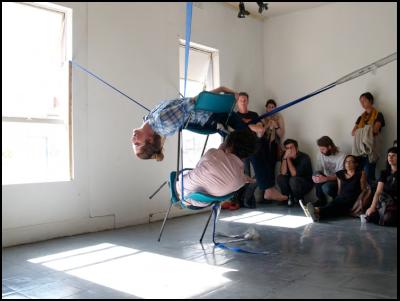 Alicia Frankovich,
Lungeing Chambon - Performed with Hannah Mathews Curator,
Melbourne, January 2009 