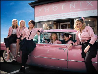  Pictured: Phoenix
Renata and the Pink Ladies outside Phoenix Cosmetics,
Kingsland.