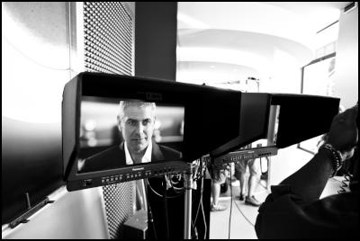 behind-the-scenes
images from Nespresso shoot: George
Clooney