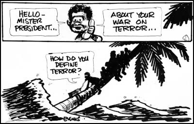 Malcolm Evans cartoon – Copenhagen, island states and terror