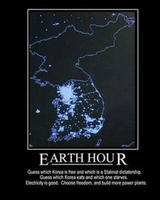 north korea at night compared to south korea. Compare it to free South Korea