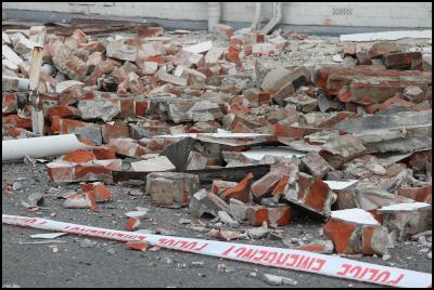 Christchurch earthquake - Rubble in Chrischurch CBD. Photo: Emily Hartley-Skudder.