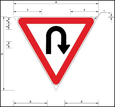 u-turn or give way
warning sign