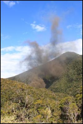 the vent area after the explosion on Friday 26 November at the Pike River mine, and show the vent intact