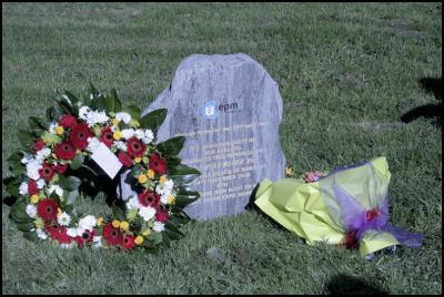 The memorial that
was unveiled at Blackball on Workers' Memorial Day 2011