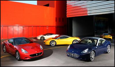 FERRARI – more
than just Red! Yellow, blue and white Ferraris