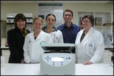 Microcentrifuge
donated by Shona Brunton WHHF to Genetic Services Lab at
Wellington Hospital