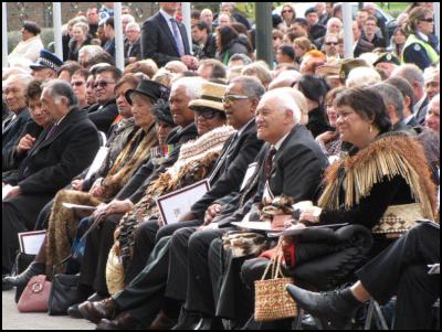 Swearing-in
ceremony of Jerry Mateparae as New Zealand's new
Governor-General, outside Parliament at lunchtime on
Wednesday. Photos by Richie Wards.