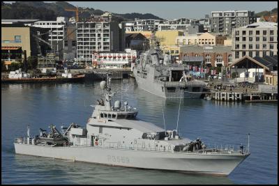 Inshore Patrol
Vessel HMNZS ROTOITI berths in Wellington on Friday morning,
bringing the number of ships berthed in port to
ten.