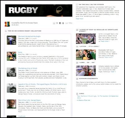 NZ on Screen –
Rugby Collection