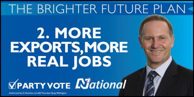 National election
hoardings, billboards, 2001: 2. More Exports, More Real
Jobs