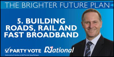National election
hoardings, billboards, 2001: 5. Building Roads, Rail And
Fast Broadband
