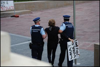 Occupy Auckland
protestor accidentally arrested - Photos by Ben
McCrystal