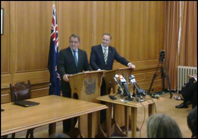 John Key, John Banks, confidence and supply agreement, press conference