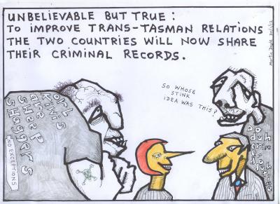 At a time when we
are seeking to improve relations between New Zealand and
Australia, what could be friendlier than agreeing to share
our criminal records...