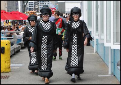 Wellington sevens
2012, sevens costumes, black chess pieces,
queens