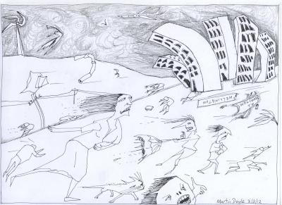 Martin Doyle
cartoon: The 'weather bomb' did not go unnoticed in
Wellington. Wellington wind, bad hair day.