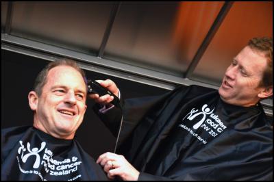 David Shearer, Russel Norman, Shave for a cure, haircut