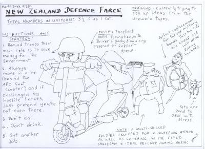 on new zealand
defence force cuts – cartoon by martin
doyle