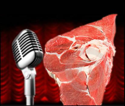raw comedy, raw meat, microphone, standup