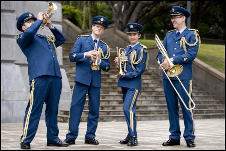 60-piece RNZAF Band
to perform military classics in Nelson, Westport, Greymouth
and Wigram