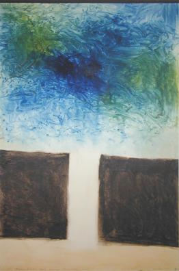 Colin McCahon, -
Necessary Protection: Muriwai (blue and
brown)