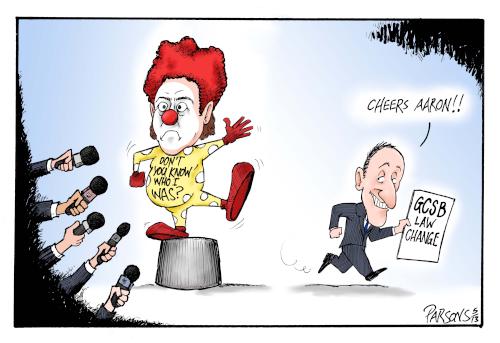 Alex Parsons
cartoon – Aaron Gilmore and the GCSB
Bill