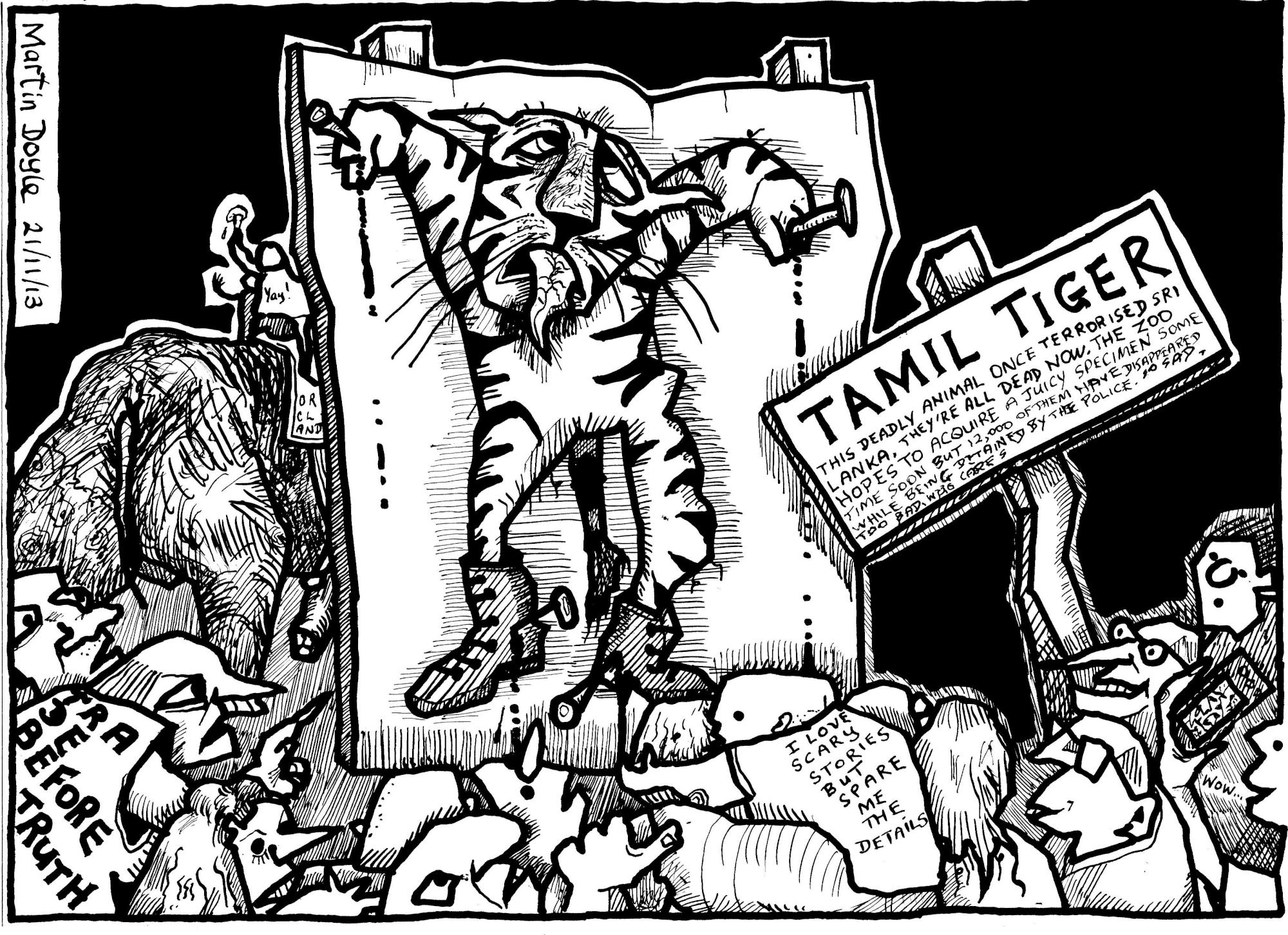 Martin Doyle cartoon: Wellington Zoo to get a Tamil Tiger? | Scoop News