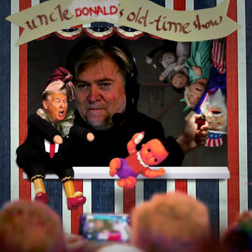 Donald Trump, Steve Bannon, Punch and Judy, puppet
