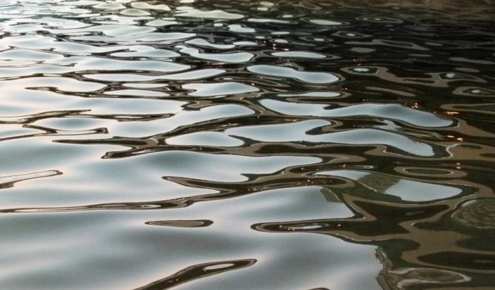 ripples in a large
body of water