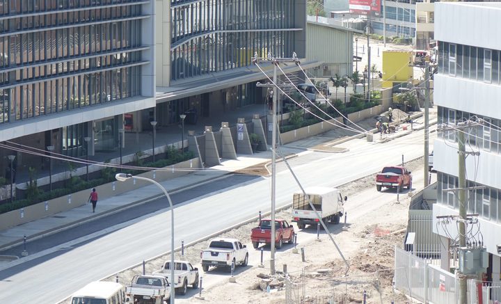 Road construction
continues apace in PNG's capital ahead of November's APEC
summit. Photo: RNZ Pacific / Johnny Blades 
