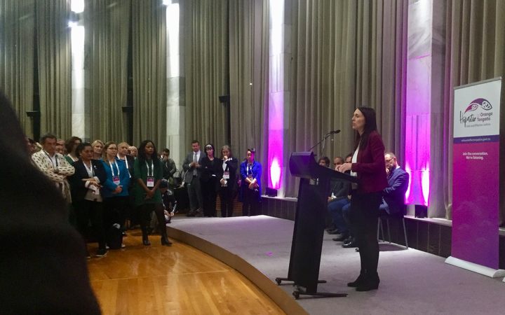Prime Minister
Jacinda Ardern opened the government's Criminal Justice
Summit. Photo: RNZ / Gia Garrick
